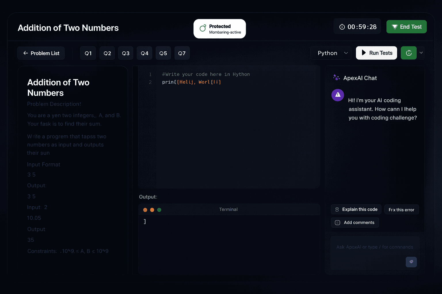 Real-World Coding with GPT Access - AI-powered technical interview environment